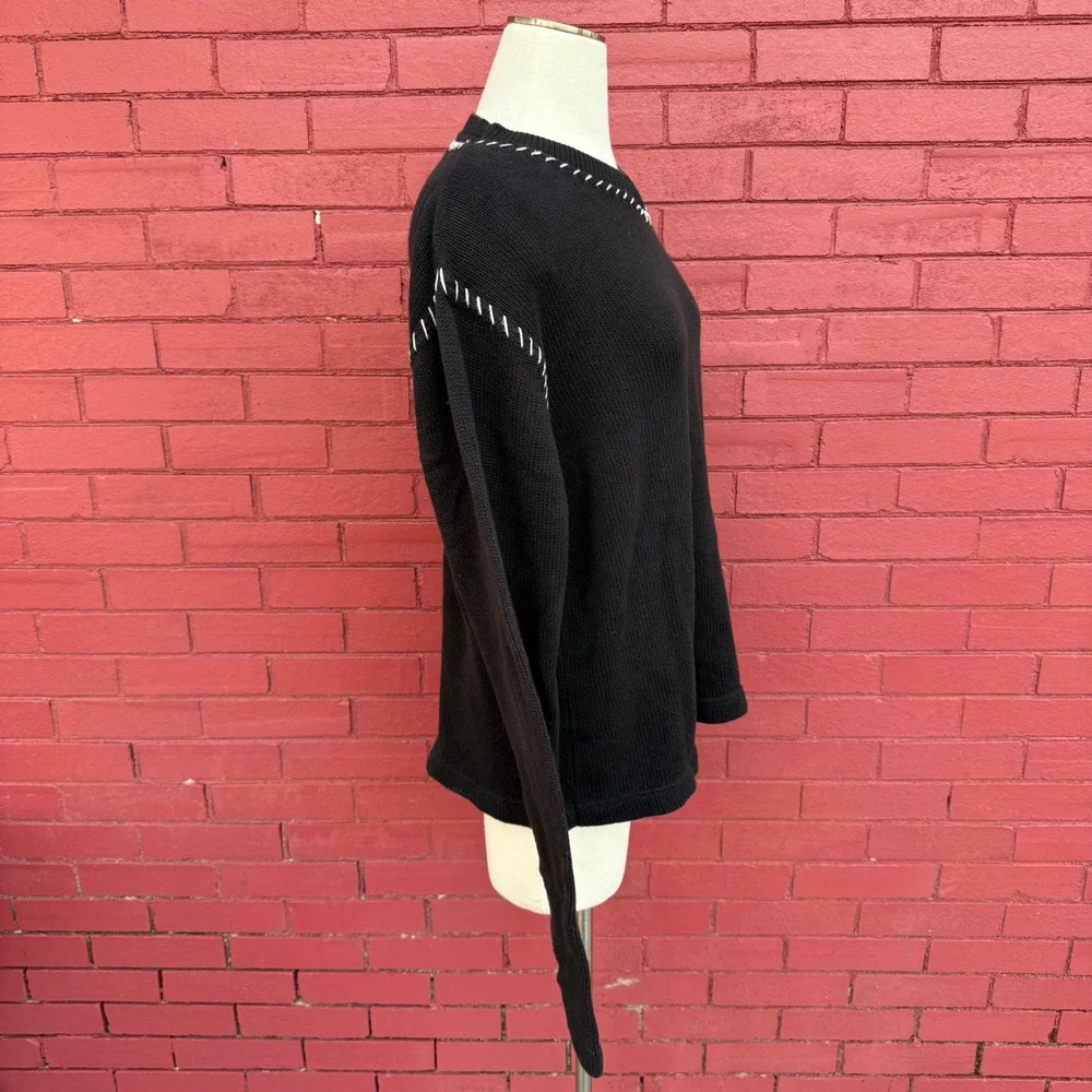Harley‎ Davidson Women V Neck Sweater XL Black Pullover Knit Biker Streetwear